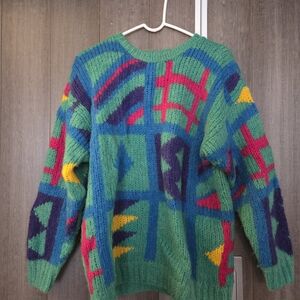 Colorful Geometric Knit Sweater